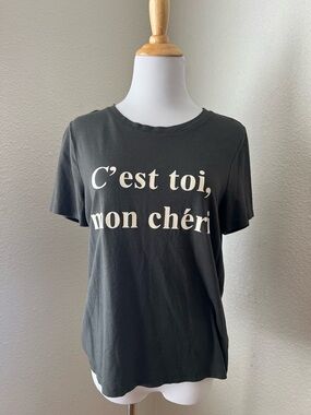 H&M Cest Toi Graphic Gray T-Shirt, S
